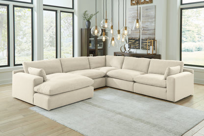 Stuart Furniture Outlet - Ashley Furniture - Elyza Sectional - RAF 5-Piece Sectional with Chaise / Linen - 10006S6