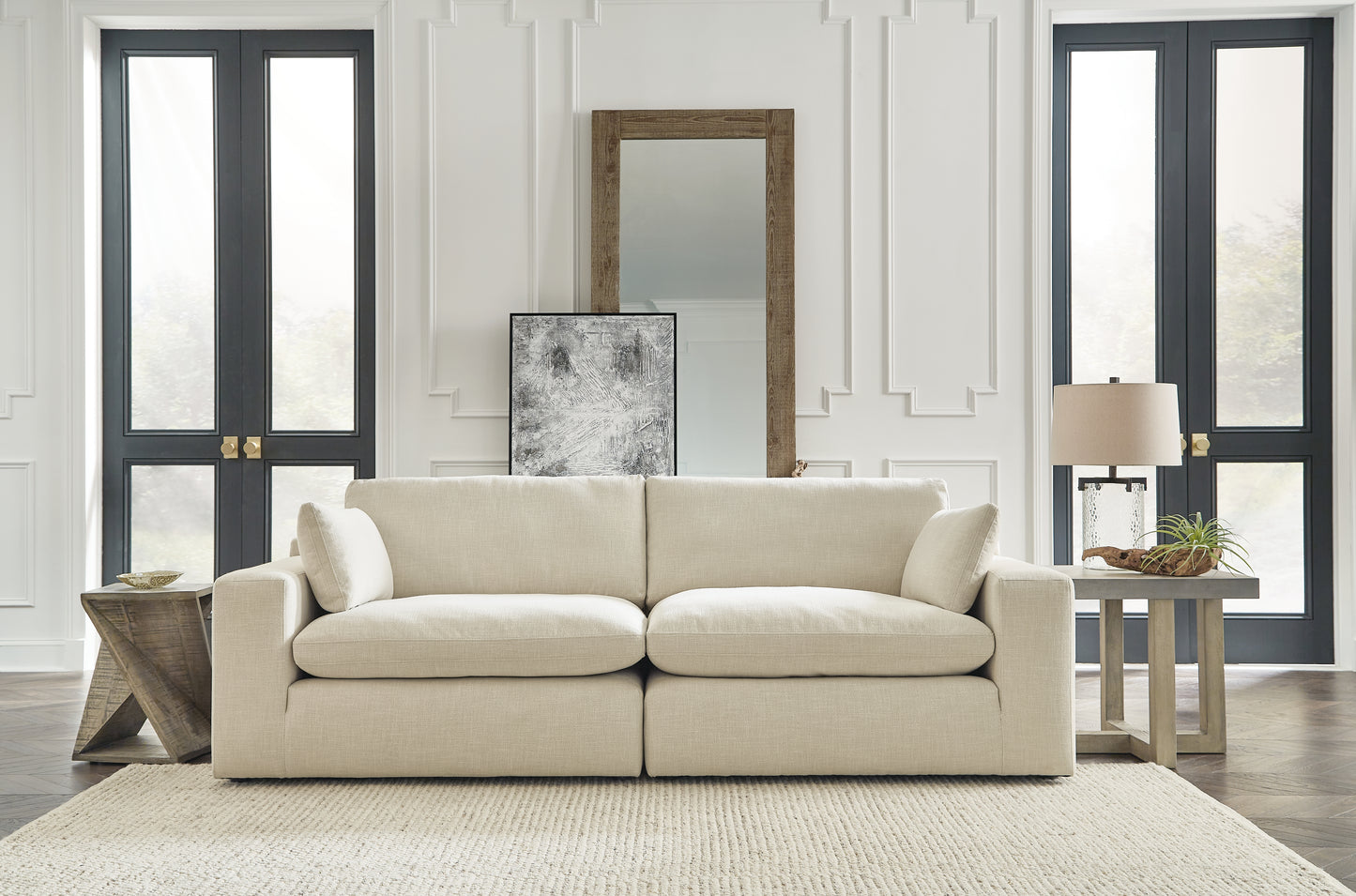 Stuart Furniture Outlet - Ashley Furniture - Elyza Sectional - RAF 2-Piece Sectional Loveseat / Linen - 10006S1