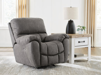 Stuart Furniture Outlet - Ashley Furniture - Bakerstein Living Room - PWR Rocker REC/ADJ Headrest - PC1250398