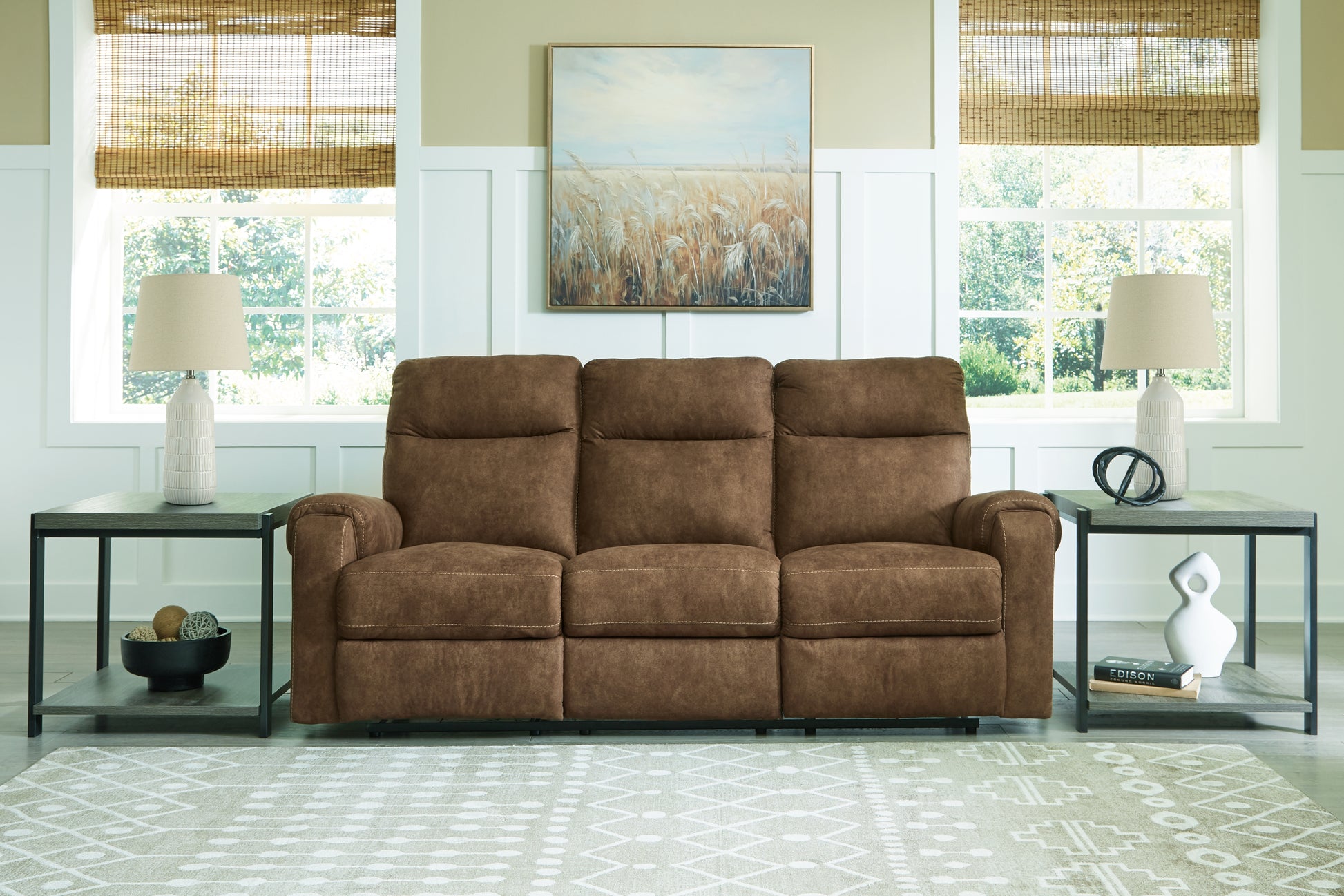 Stuart Furniture Outlet - Ashley Furniture - Edenwold Living Room - Reclining Sofa / Brindle - 1380588