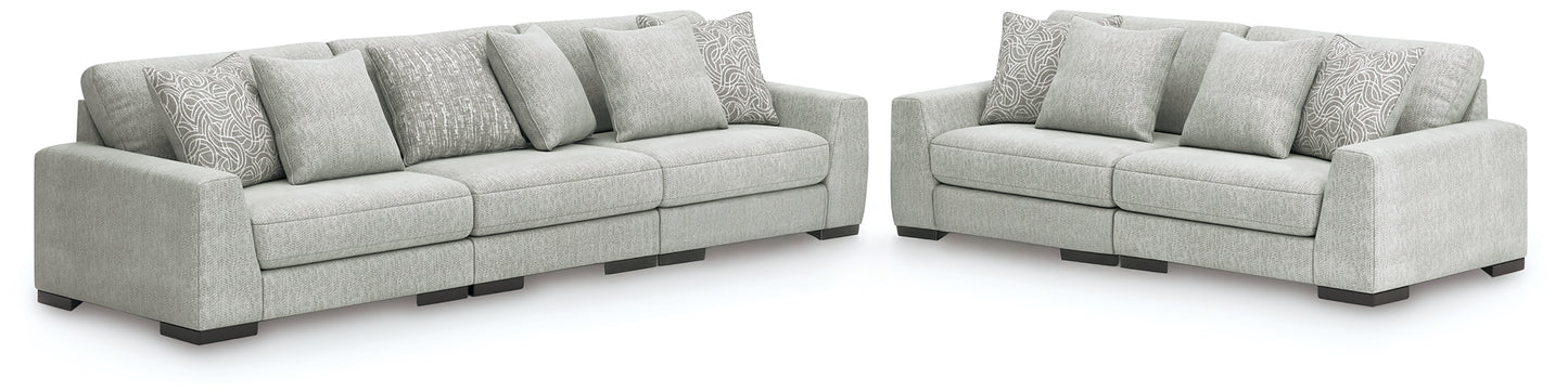 Stuart Furniture Outlet - Ashley Furniture - Regent Park 3-Piece Sectional Sofa and 2-Piece Sectional Loveseat - 3-Piece Sectional Sofa and 2-Piece Sectional Loveseat / Pewter - 14404U4