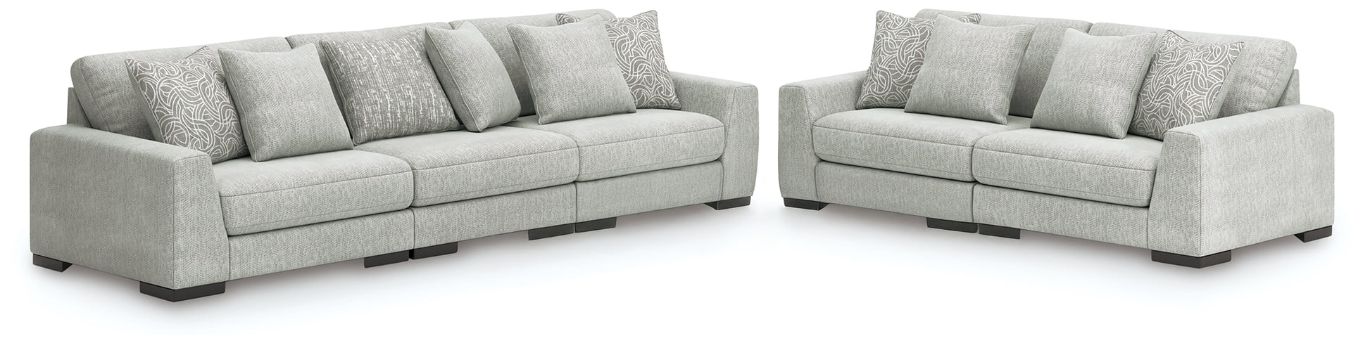 Stuart Furniture Outlet - Ashley Furniture - Regent Park 3-Piece Sectional Sofa and 2-Piece Sectional Loveseat - 3-Piece Sectional Sofa and 2-Piece Sectional Loveseat / Pewter - 14404U4