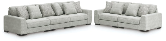 Stuart Furniture Outlet - Ashley Furniture - Regent Park 3-Piece Sectional Sofa and 2-Piece Sectional Loveseat - 3-Piece Sectional Sofa and 2-Piece Sectional Loveseat / Pewter - 14404U4