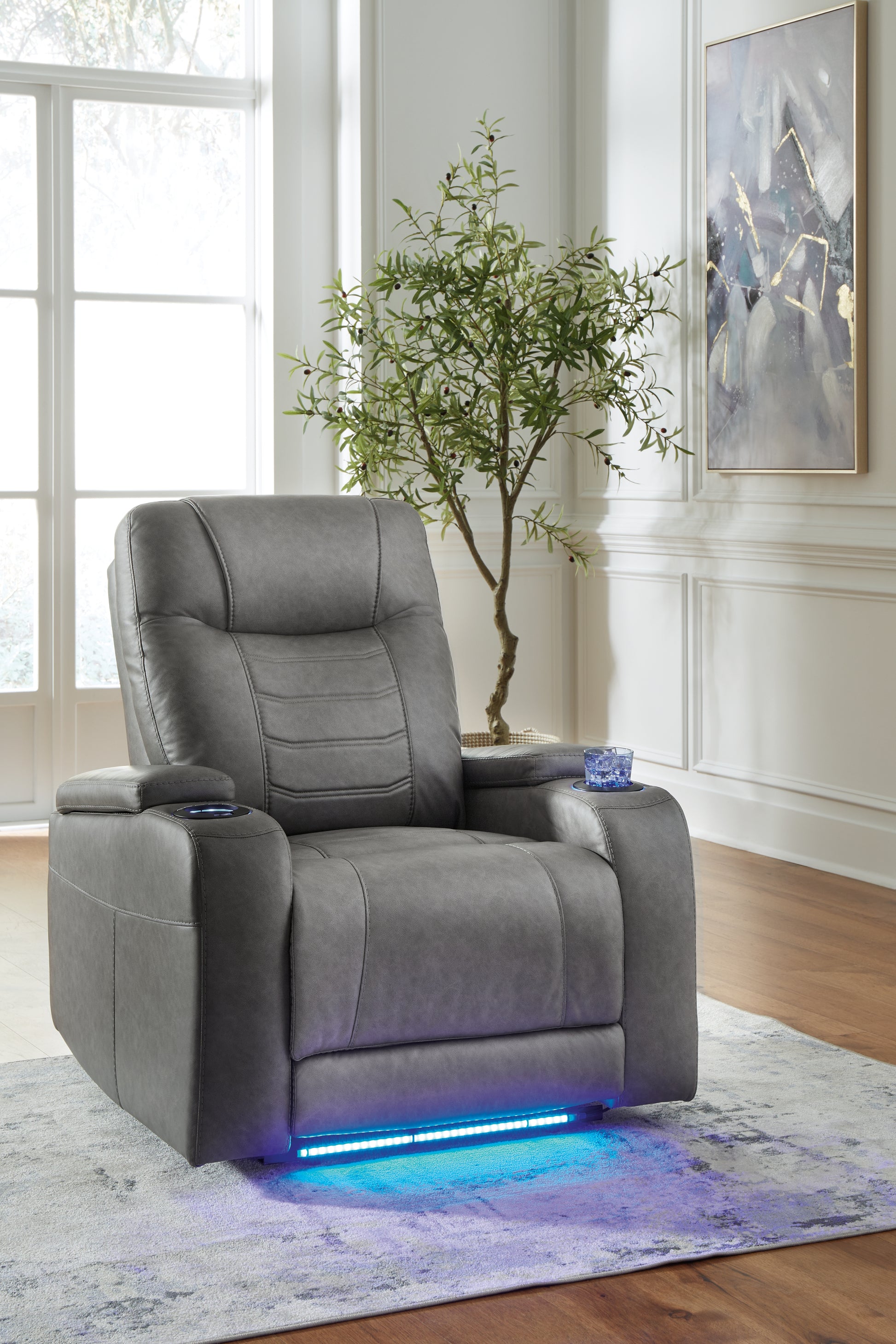 Stuart Furniture Outlet - Ashley Furniture - Schooner Rocks Living Room - PWR Recliner/ADJ Headrest / Slate - 1610213