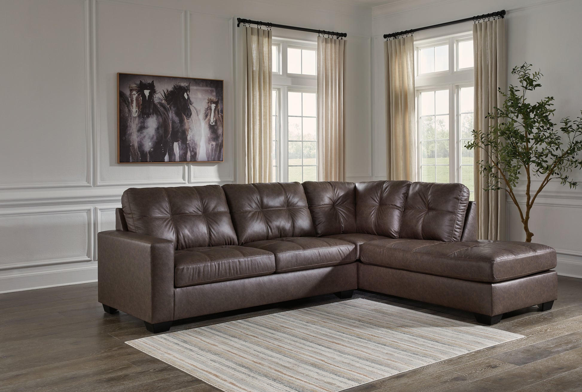 Stuart Furniture Outlet - Ashley Furniture - Barlin Mills Sectional - LAF 2-Piece Sectional with Chaise / Umber - 17003S2