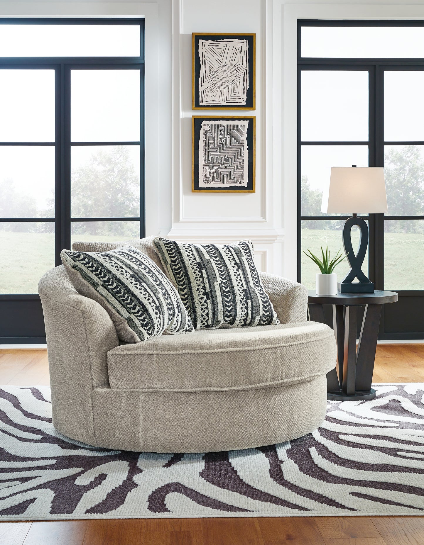 Stuart Furniture Outlet - Ashley Furniture - Calnita Living Room - Oversized Swivel Accent Chair / Sisal - 2050221