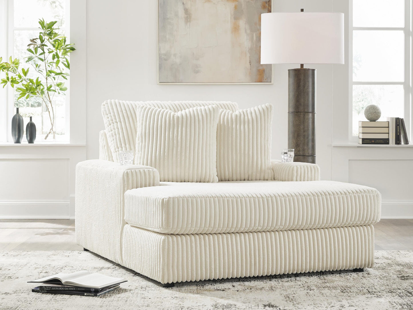 Stuart Furniture Outlet - Ashley Furniture - Lindyn Living Room - Chaise / Ivory - 2110415