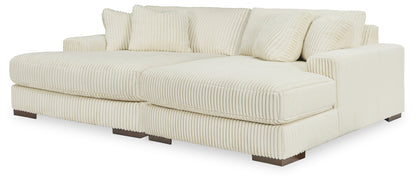 Stuart Furniture Outlet - Ashley Furniture - Lindyn Sectional - RAF Super Chaise / Ivory - 21104S16