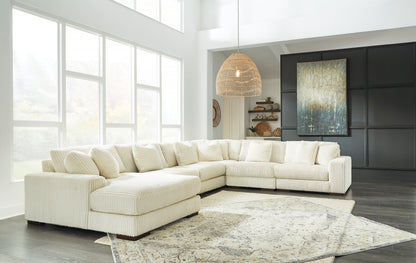 Stuart Furniture Outlet - Ashley Furniture - Lindyn Sectional - RAF 6-Piece Sectional with Chaise / Ivory - 21104S11