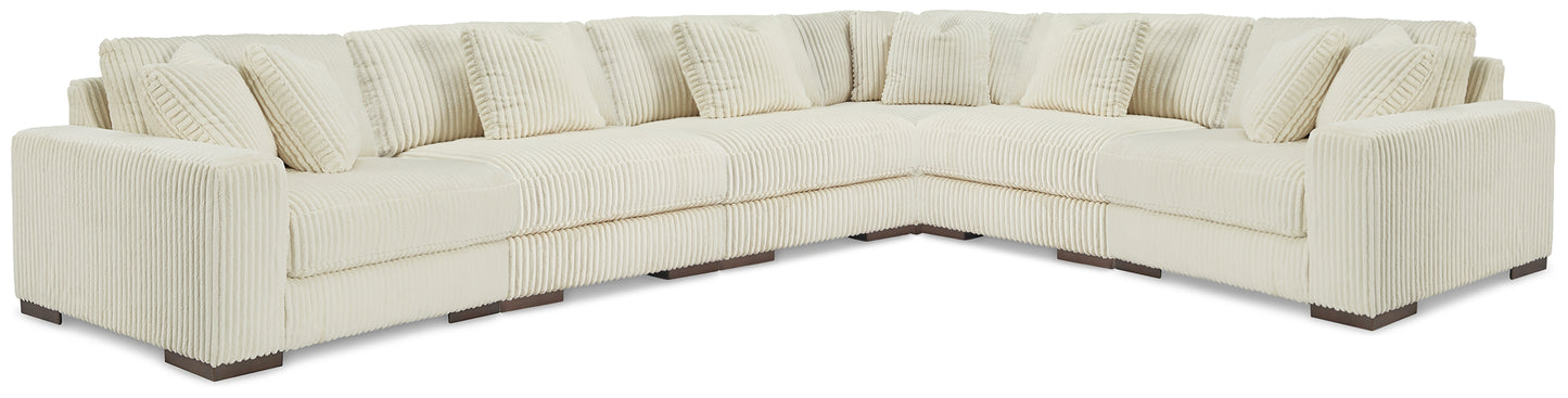Stuart Furniture Outlet - Ashley Furniture - Lindyn Sectional - RAF 6-Piece Sectional / Ivory - 21104S20