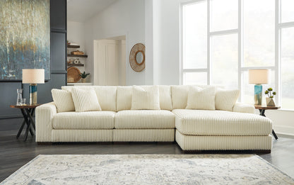 Stuart Furniture Outlet - Ashley Furniture - Lindyn Sectional - RAF 3-Piece Sectional with Chaise / Ivory - 21104S12