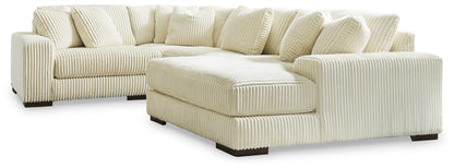 Stuart Furniture Outlet - Ashley Furniture - Lindyn Sectional - RAF 4-Piece Sectional with Chaise / Ivory - 21104S15