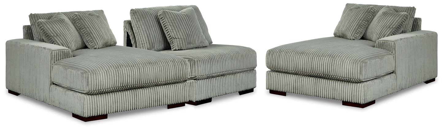Stuart Furniture Outlet - Ashley Furniture - Lindyn Sectional - RAF 3-Piece Sectional with Double Chaise / Fog - 21105S18