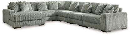 Stuart Furniture Outlet - Ashley Furniture - Lindyn Sectional - RAF 6-Piece Sectional with Chaise / Fog - 21105S8