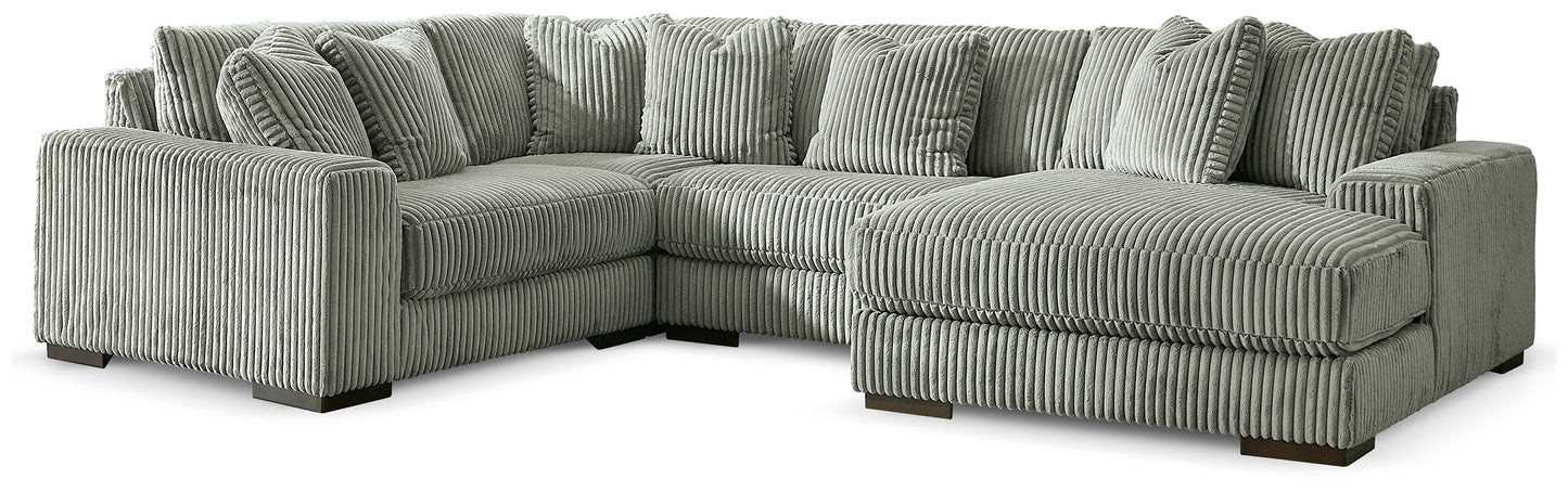 Stuart Furniture Outlet - Ashley Furniture - Lindyn Sectional - RAF 4-Piece Sectional with Chaise / Fog - 21105S15
