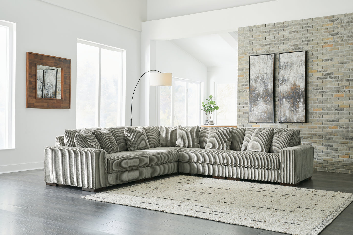 Stuart Furniture Outlet - Ashley Furniture - Lindyn Sectional - RAF 5-Piece Sectional / Fog - 21105S5