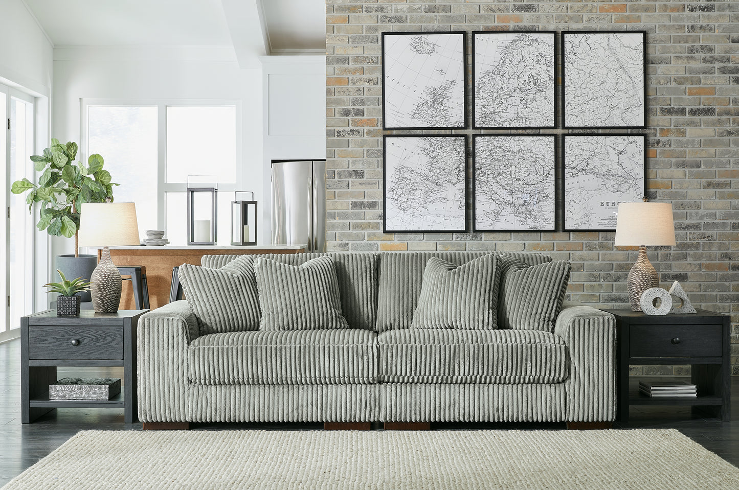 Stuart Furniture Outlet - Ashley Furniture - Lindyn Sectional - RAF 2-Piece Sectional Sofa / Fog - 21105S1