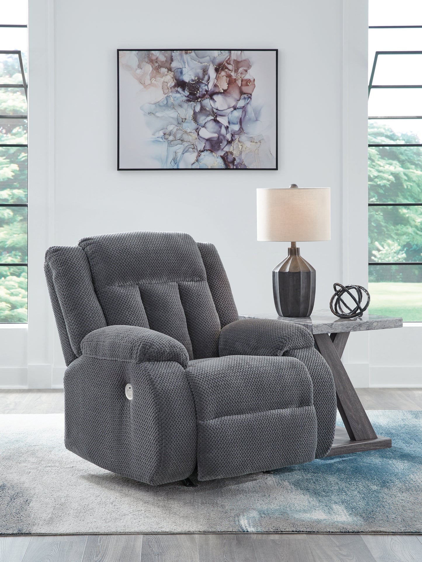 Stuart Furniture Outlet - Ashley Furniture - Observation Living Room - Power Rocker Recliner / Steel - PC2140598