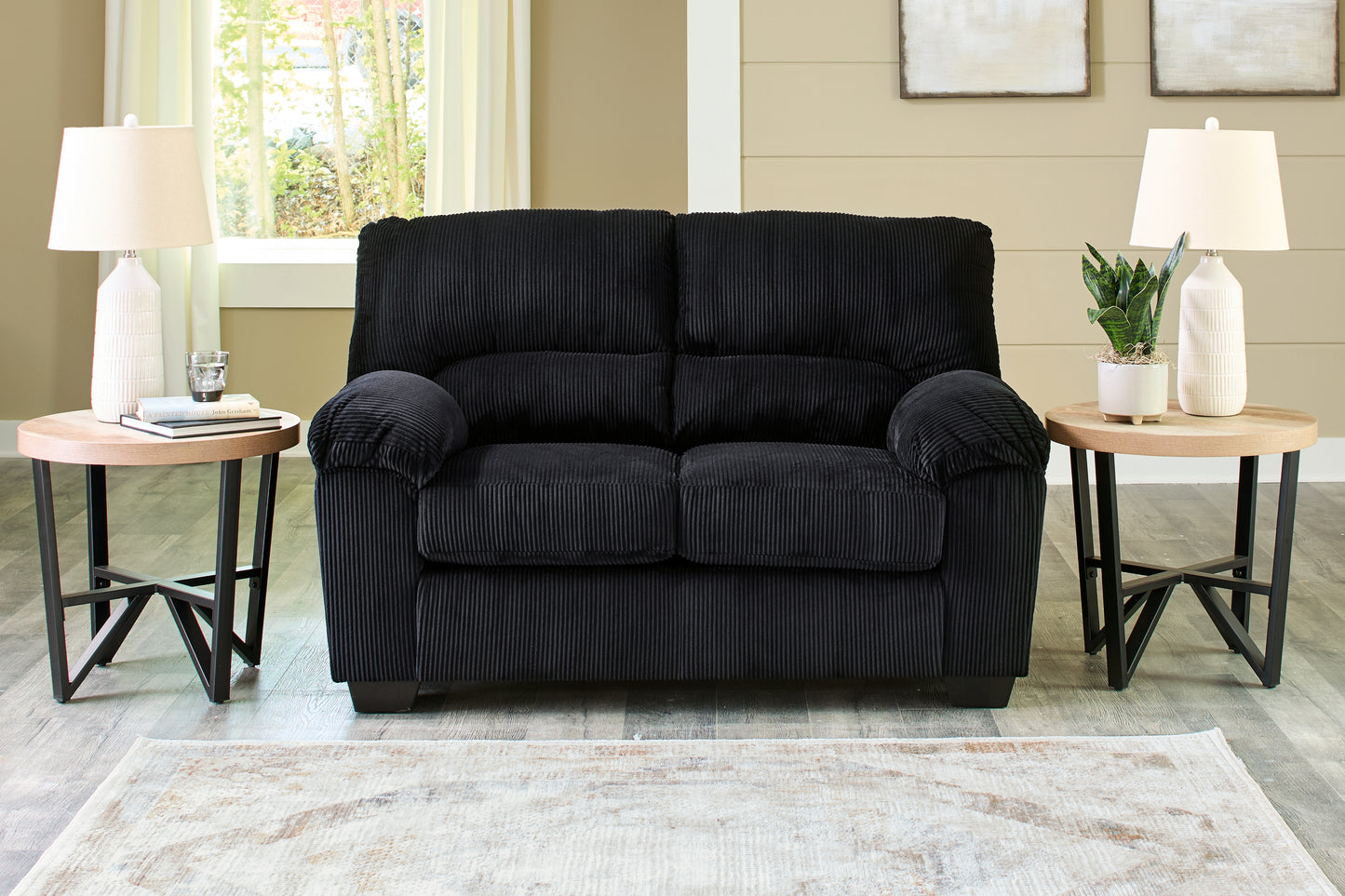 Stuart Furniture Outlet - Ashley Furniture - SimpleJoy Living Room - Loveseat / Onyx - 2420435