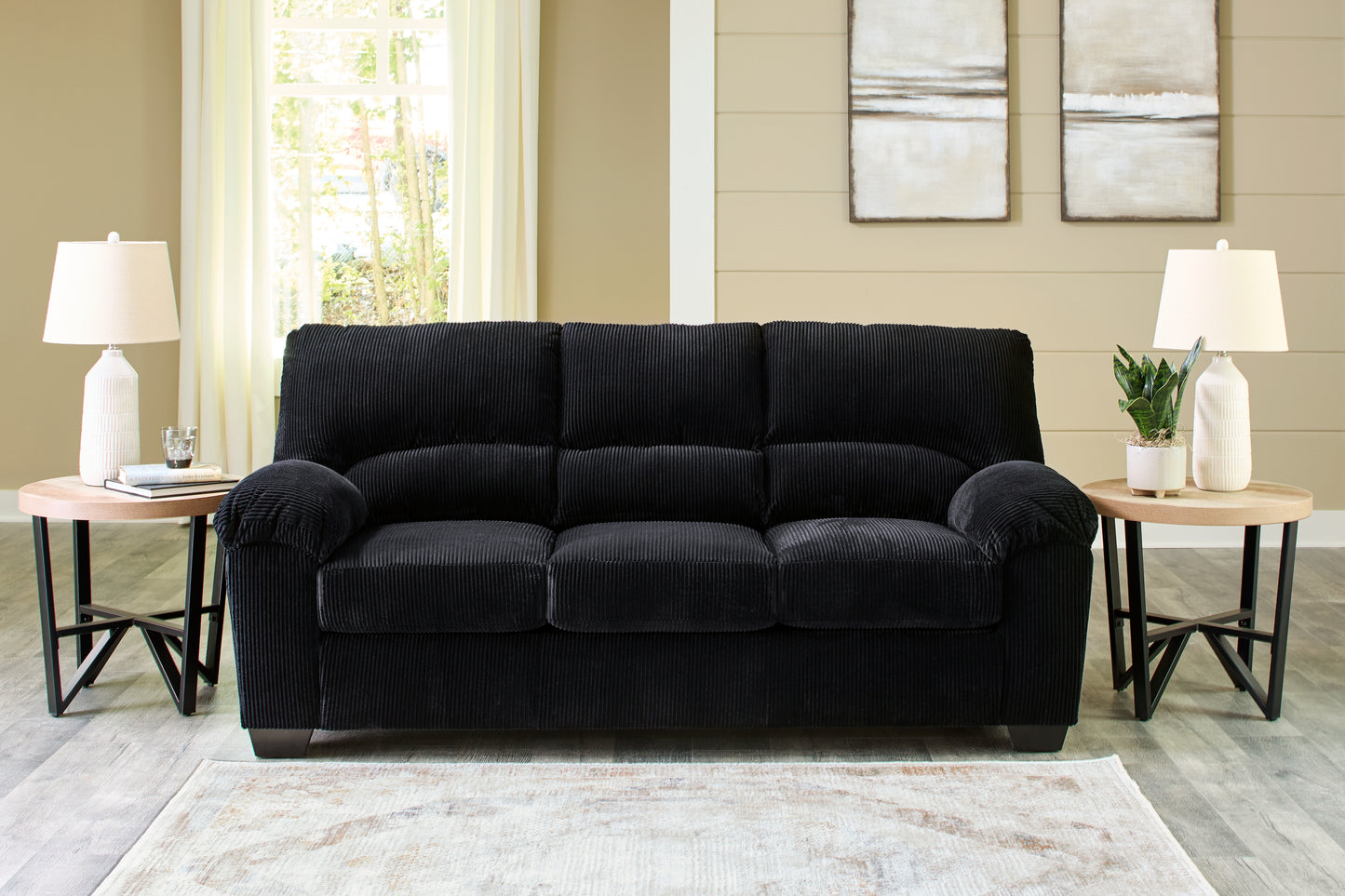 Stuart Furniture Outlet - Ashley Furniture - SimpleJoy Living Room - Sofa / Onyx - 2420438