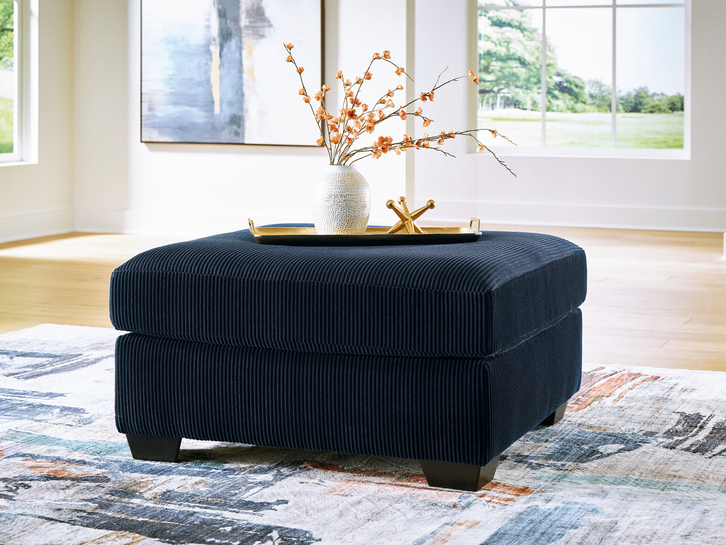 Stuart Furniture Outlet - Ashley Furniture - SimpleJoy Living Room - Oversized Accent Ottoman / Navy - 2420508