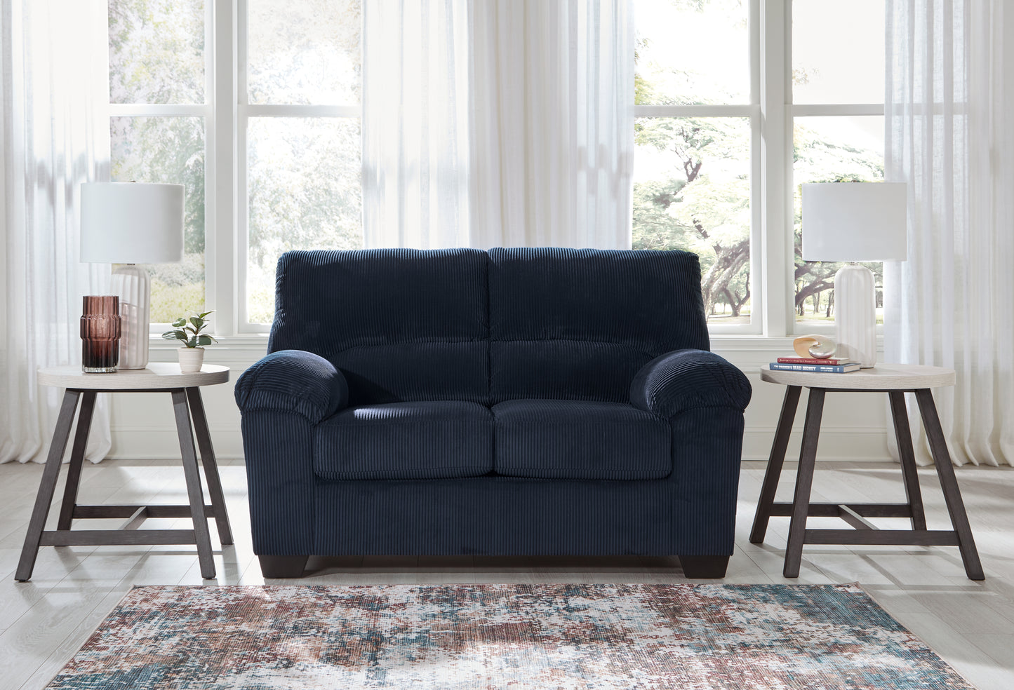 Stuart Furniture Outlet - Ashley Furniture - SimpleJoy Living Room - Loveseat / Navy - 2420535