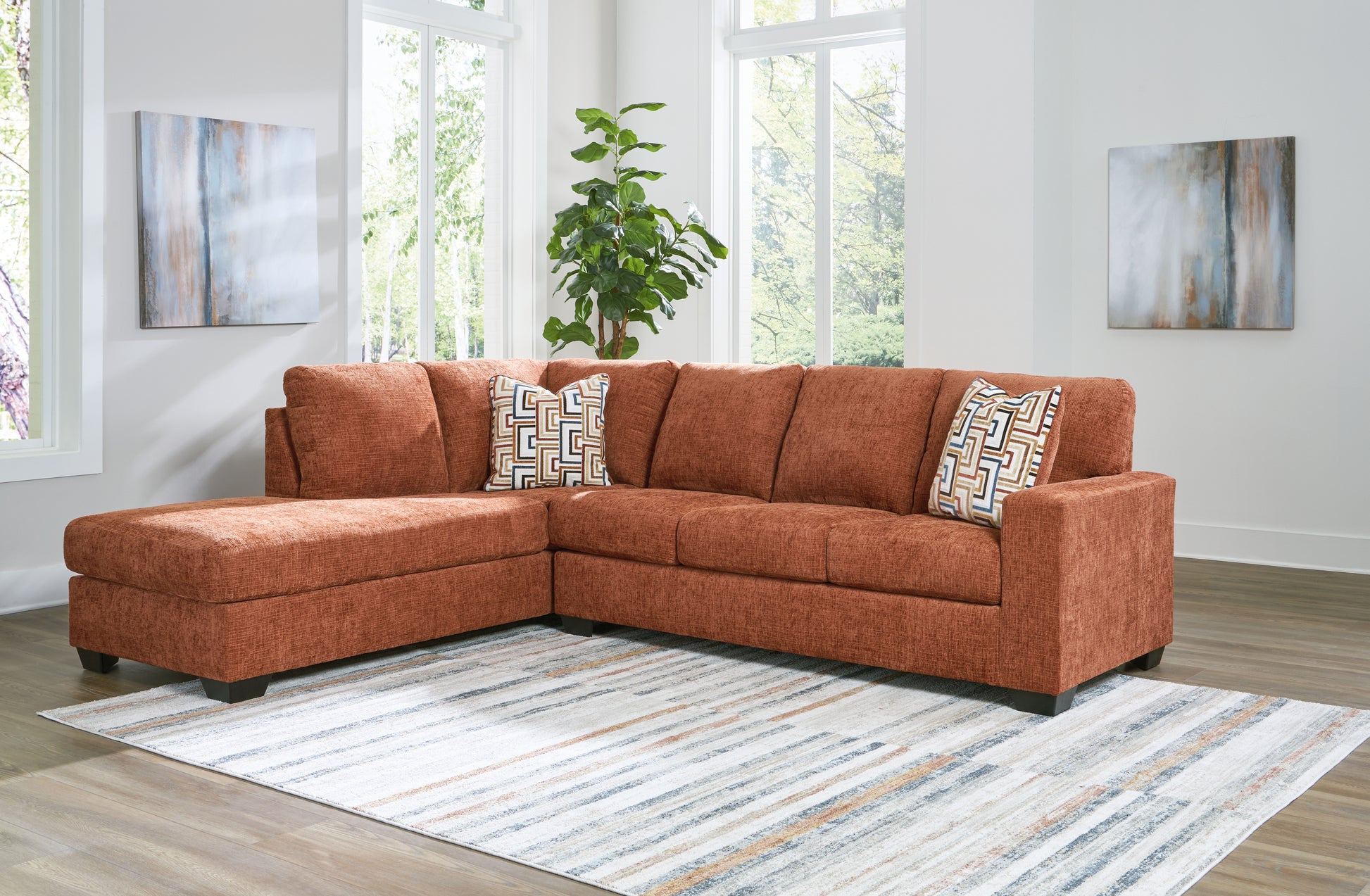 Stuart Furniture Outlet - Ashley Furniture - Aviemore Sectional - RAF 2-Piece Sectional with Chaise / Stone - 24305S1