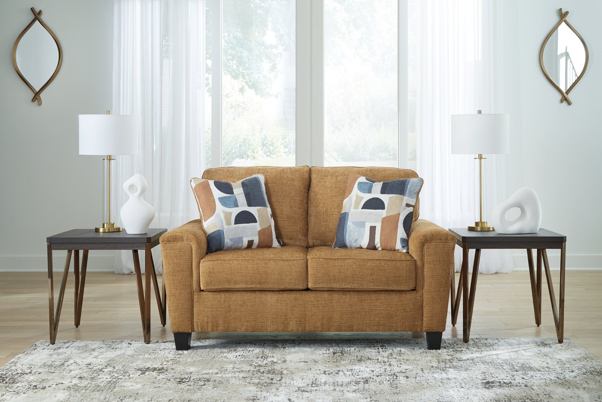 Stuart Furniture Outlet - Ashley Furniture - Erinslane Living Room - Loveseat / Honey - 2520735