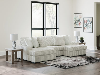 Stuart Furniture Outlet - Ashley Furniture - Stupendous Sectional - RAF 3-Piece Sectional with Double Chaise / Alloy - 25903S4