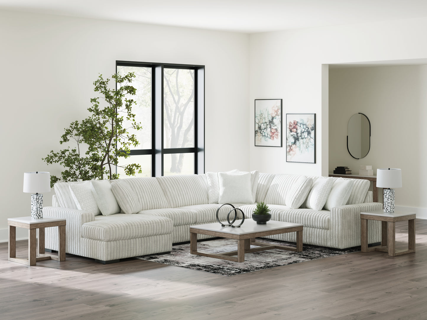 Stuart Furniture Outlet - Ashley Furniture - Stupendous Sectional - RAF 5-Piece Sectional with Chaise / Alloy - 25903S8