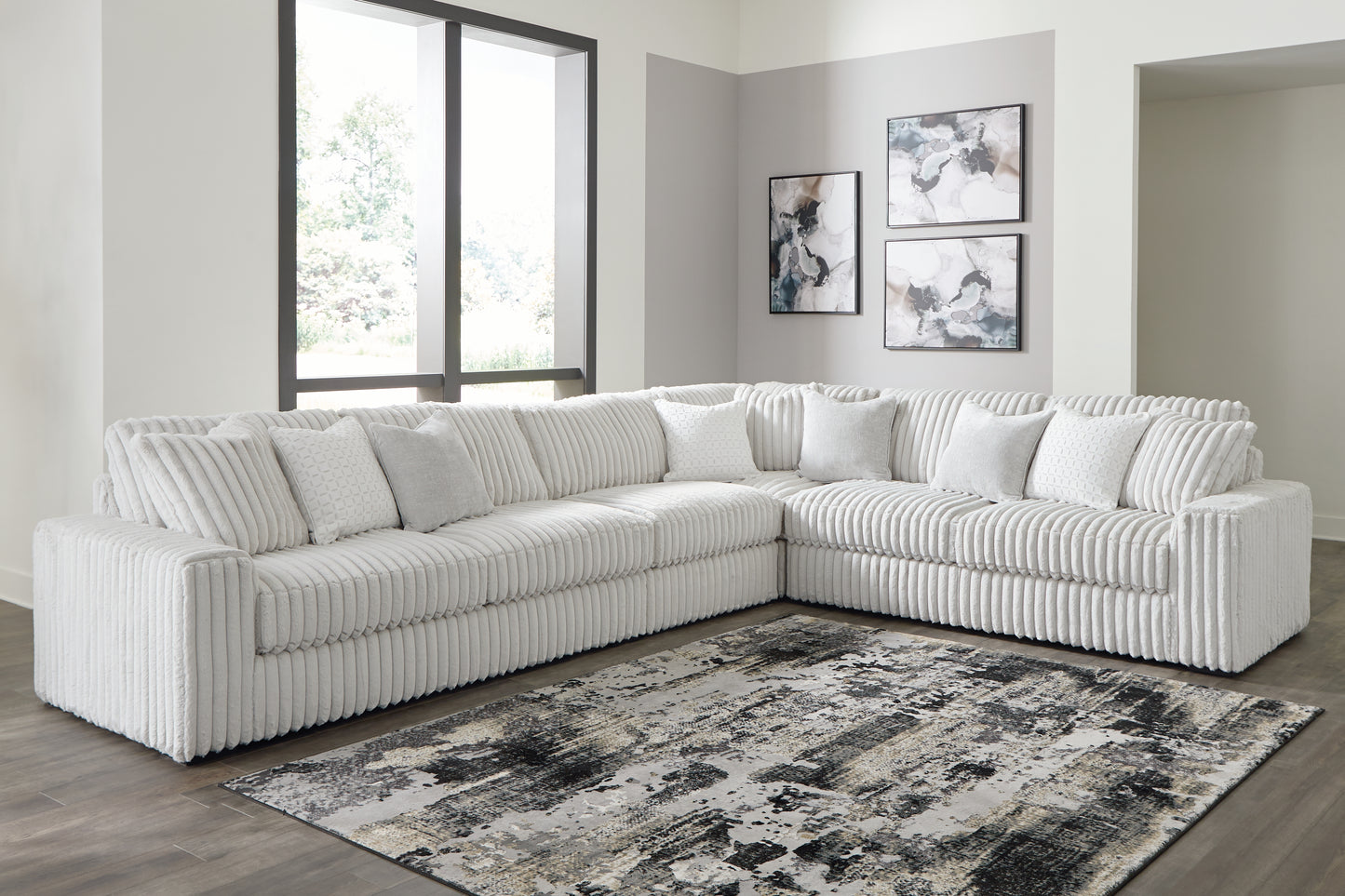 Stuart Furniture Outlet - Ashley Furniture - Stupendous Sectional - LAF 4-Piece Sectional / Alloy - 25903S2