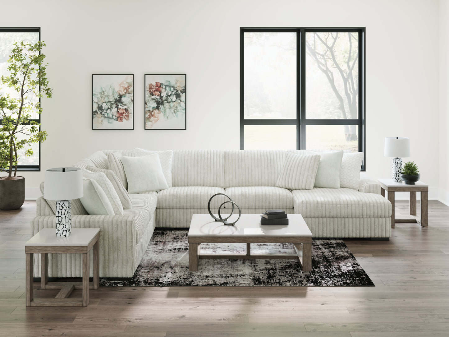 Stuart Furniture Outlet - Ashley Furniture - Stupendous Sectional - LAF 5-Piece Sectional with Chaise / Alloy - 25903S9