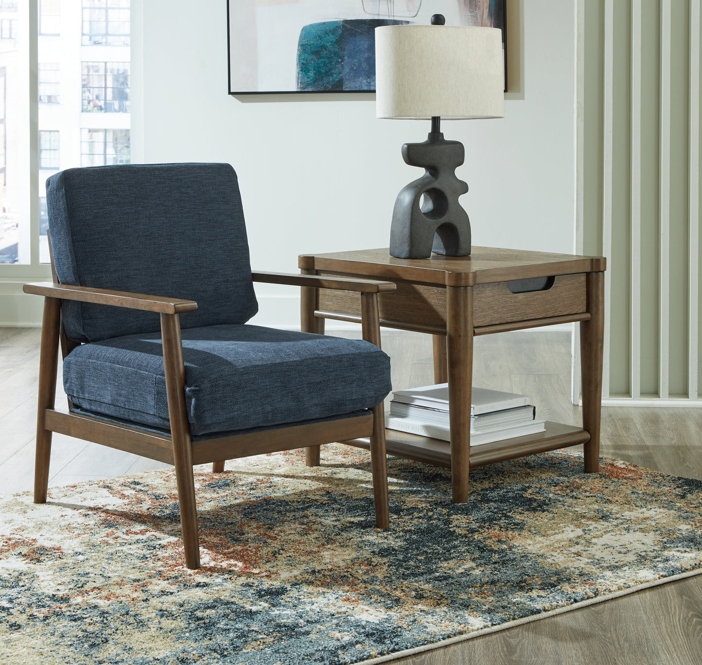 Stuart Furniture Outlet - Ashley Furniture - Bixler Living Room - Showood Accent Chair / Navy - 2610660