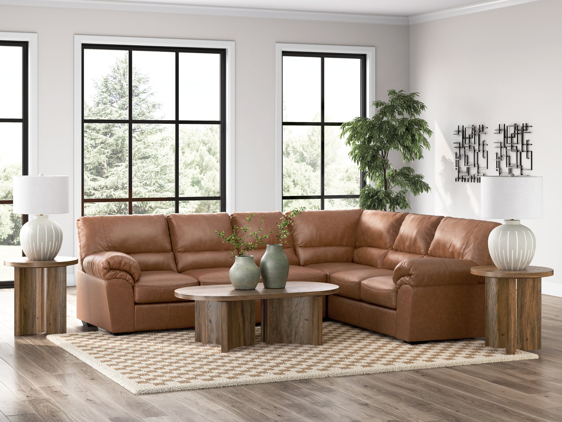 Stuart Furniture Outlet - Ashley Furniture - WillowBend Sectional - RAF 3-Piece Sectional / Caramel - PC27704S3