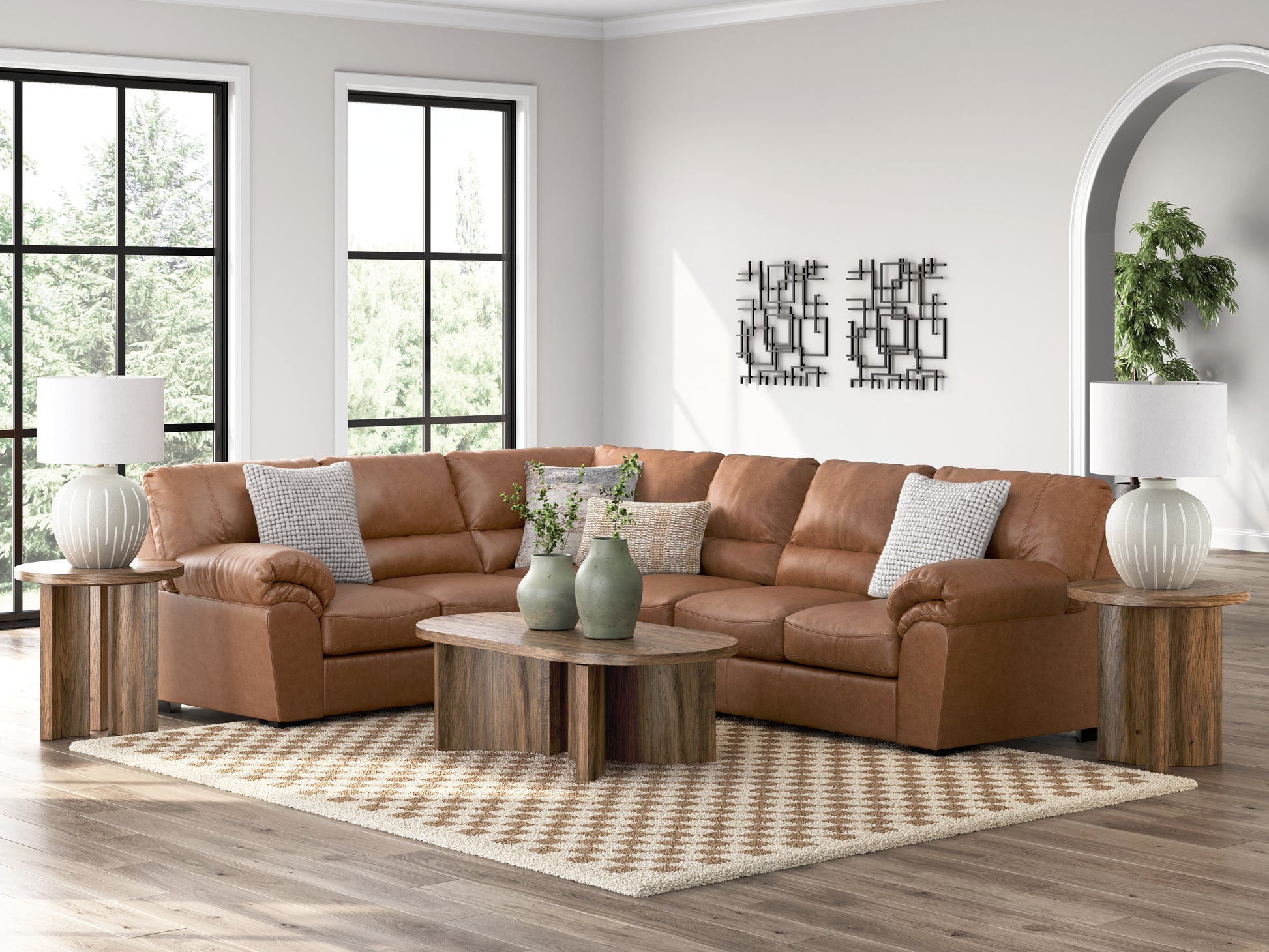 Stuart Furniture Outlet - Ashley Furniture - WillowBend Sectional - LAF 3-Piece Sectional / Caramel - PC27704S4