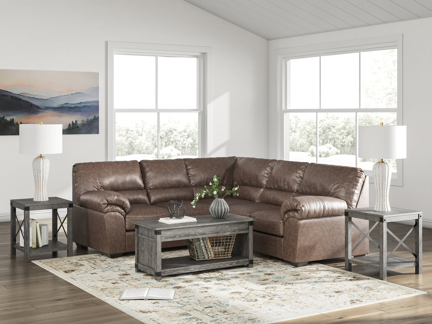 Stuart Furniture Outlet - Ashley Furniture - WillowBend Sectional - RAF 2-Piece Sectional / Umber - PC27705S1