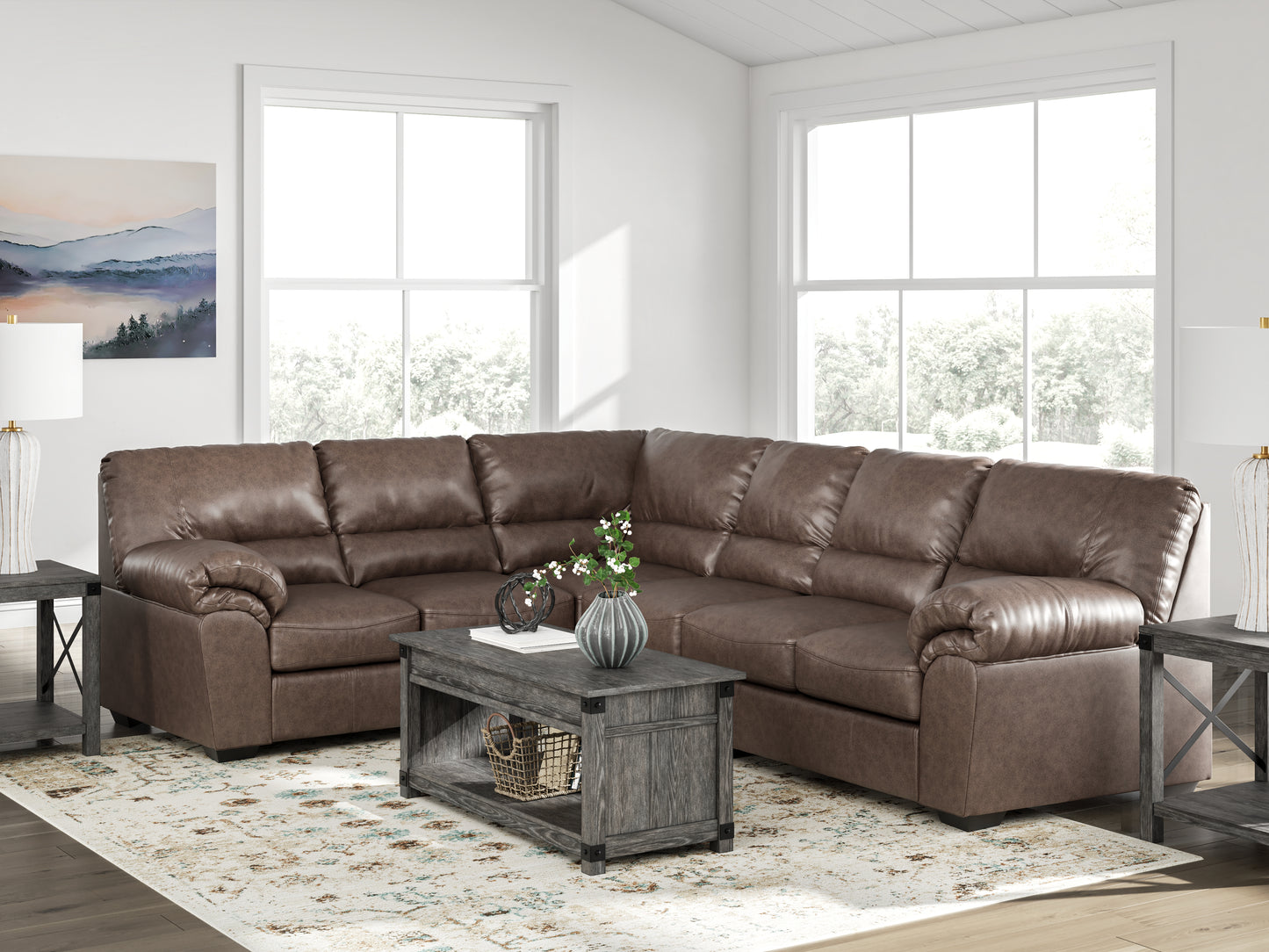 Stuart Furniture Outlet - Ashley Furniture - WillowBend Sectional - LAF 3-Piece Sectional / Umber - PC27705S4