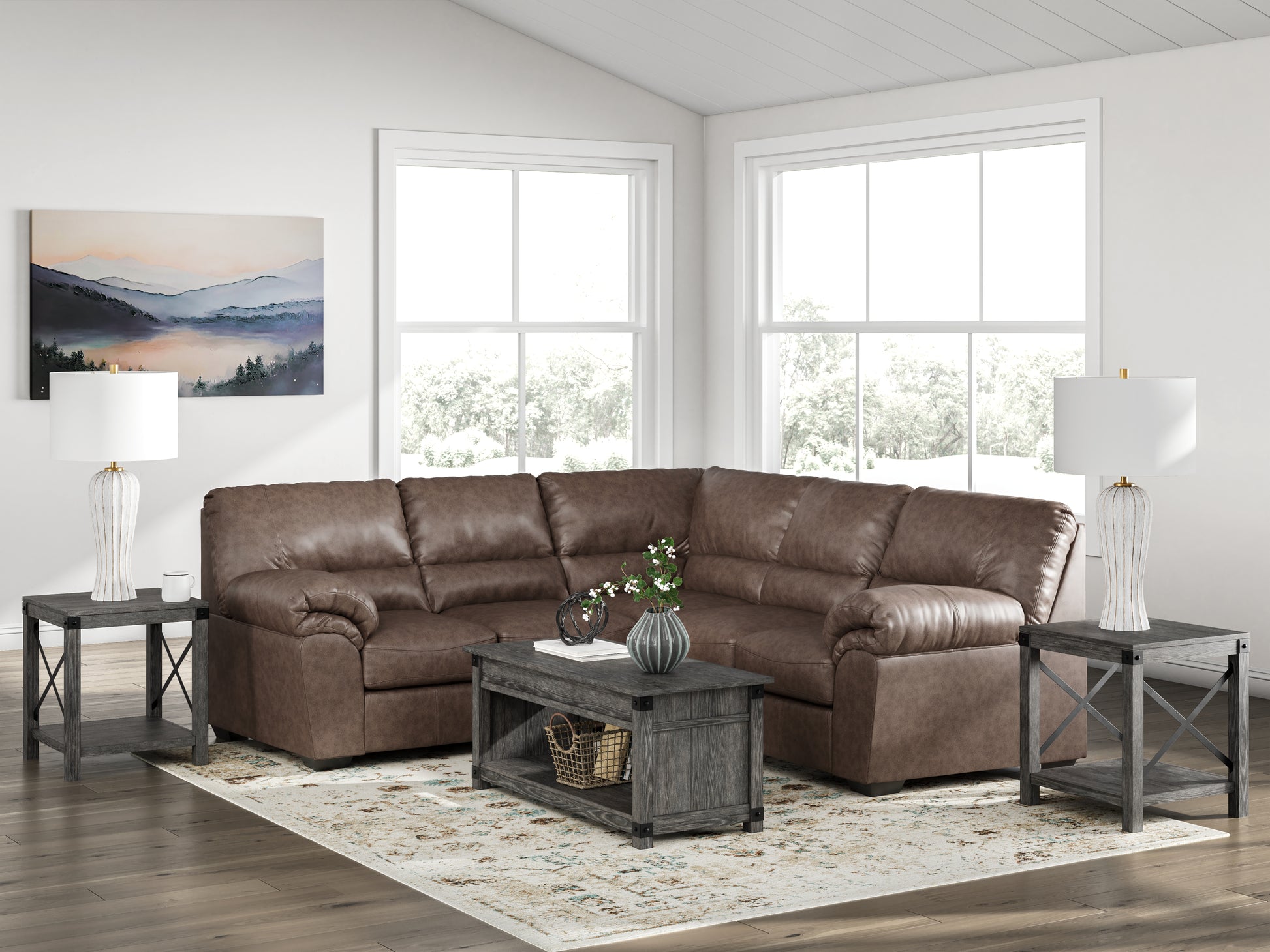 Stuart Furniture Outlet - Ashley Furniture - WillowBend Sectional - LAF 2-Piece Sectional / Umber - PC27705S2