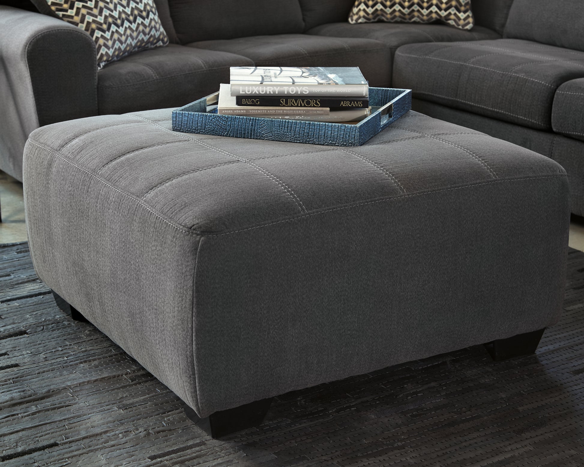 Stuart Furniture Outlet - Ashley Furniture - Ambee Living Room - Oversized Accent Ottoman / Slate - 2862008