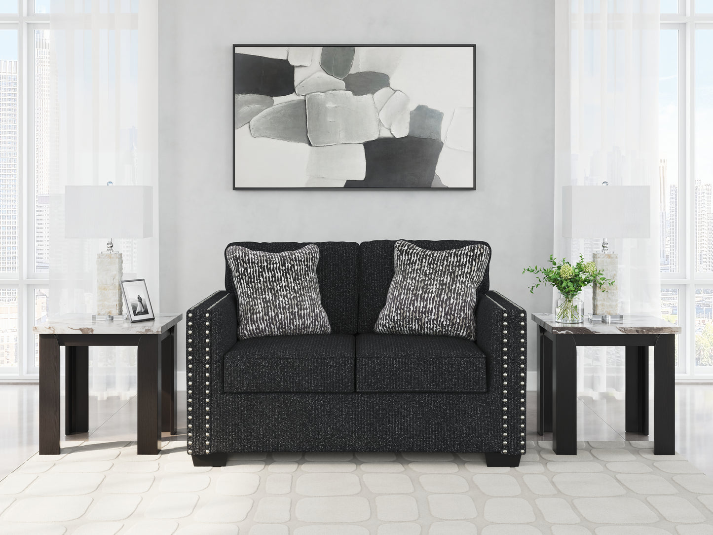 Stuart Furniture Outlet - Ashley Furniture - Jasmine Peaks Living Room - Loveseat / Coal - 2890435