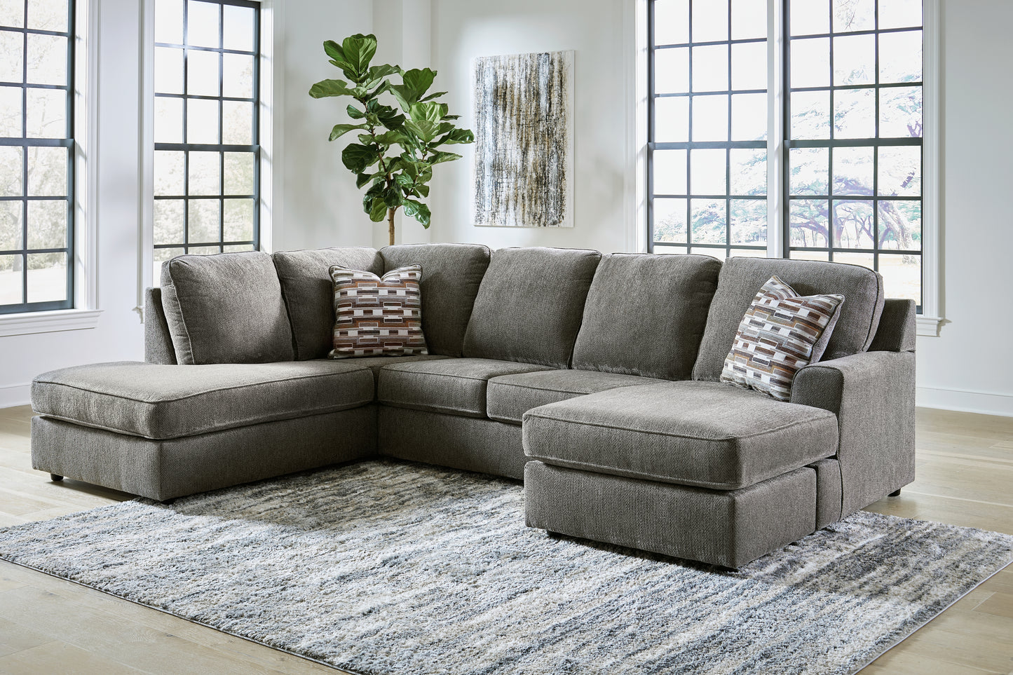 Stuart Furniture Outlet - Ashley Furniture - O'Phannon Sectional - RAF 2-Piece Sectional with Chaise / Putty - 29402S2
