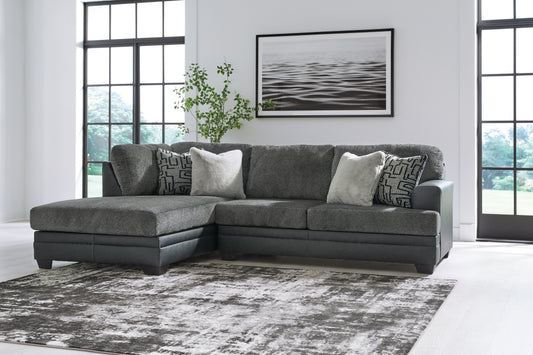 Stuart Furniture Outlet - Ashley Furniture - Brixley Pier Sectional - RAF 2-Piece Sectional with Chaise / Graphite - 29906S1