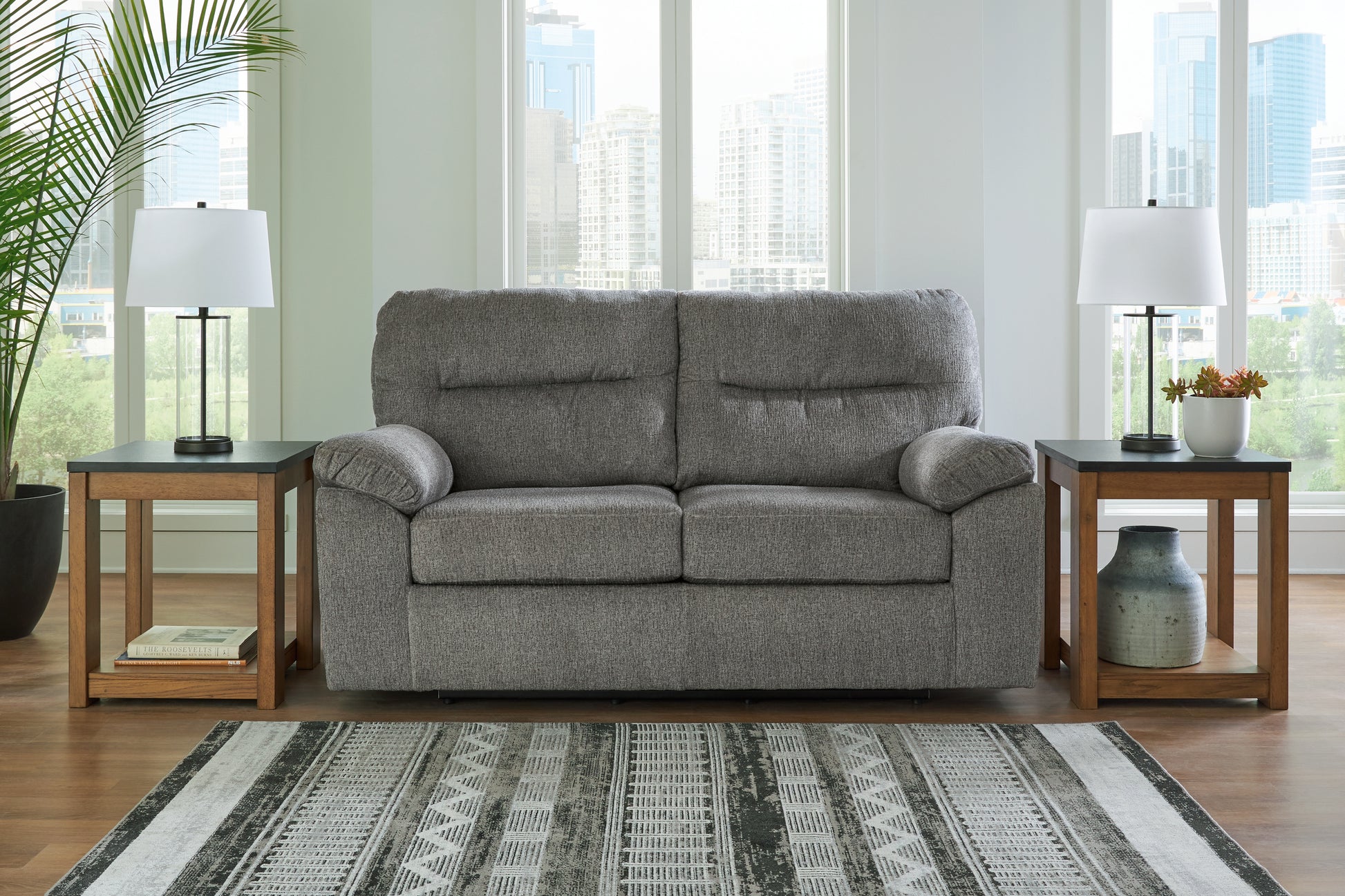 Stuart Furniture Outlet - Ashley Furniture - Bindura Living Room - Glider Loveseat / Mineral - 3030578