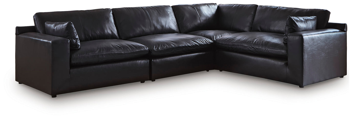 Stuart Furniture Outlet - Ashley Furniture - Emilia Sectional - RAF 4-Piece Sectional / Black - 30902S3