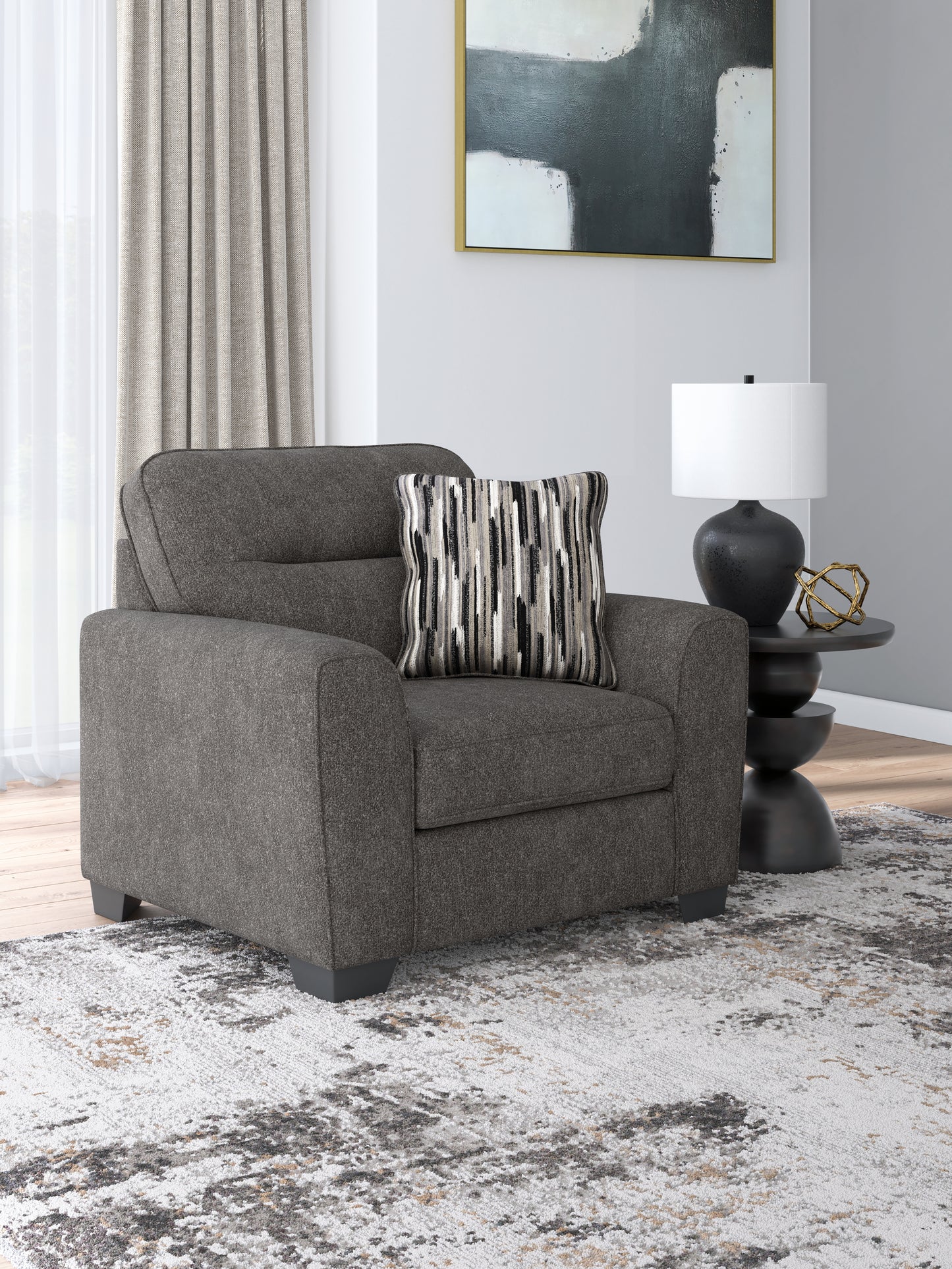 Stuart Furniture Outlet - Ashley Furniture - Olten Living Room - Chair and a Half / Graphite - 3130523