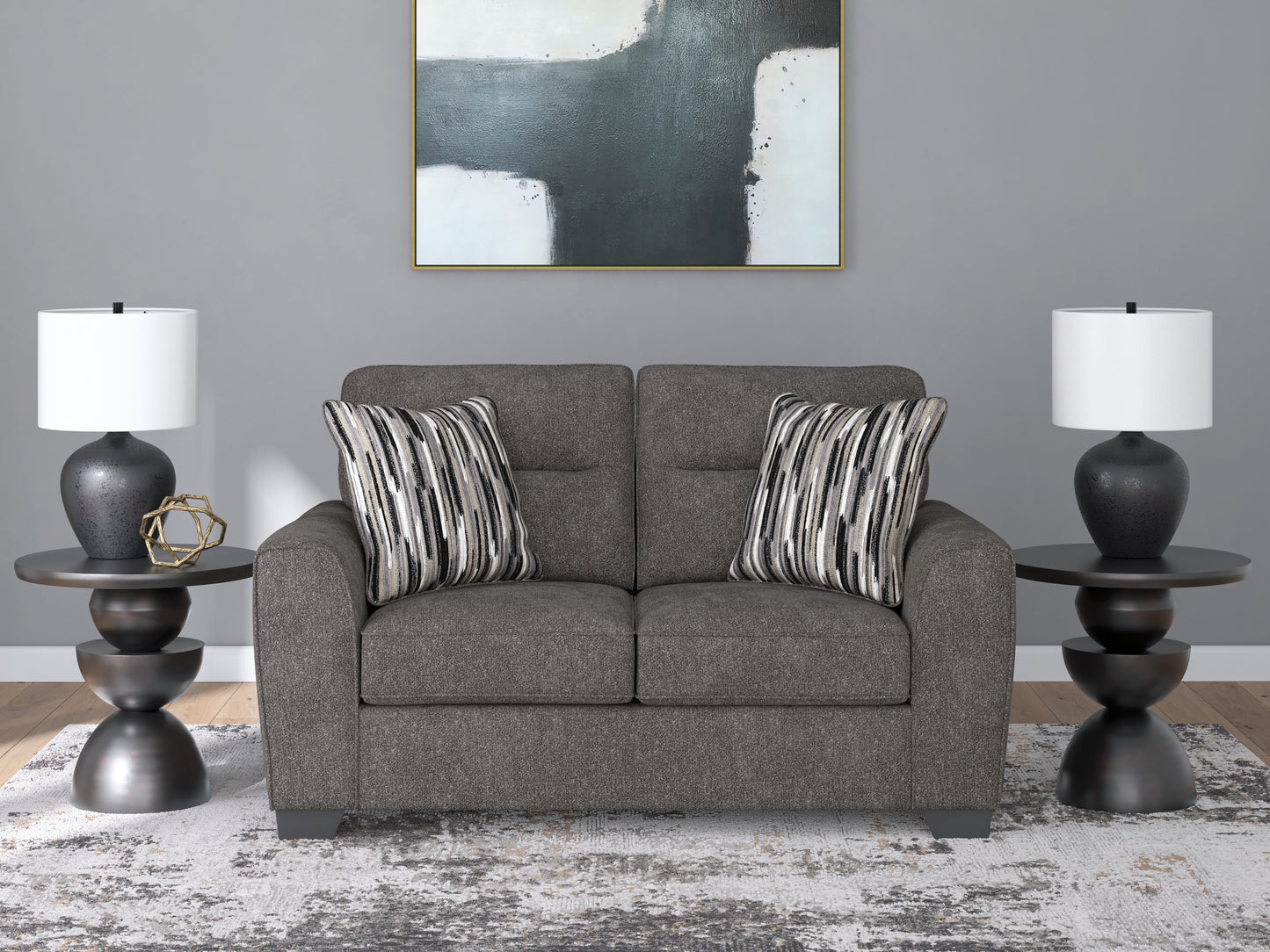 Stuart Furniture Outlet - Ashley Furniture - Olten Living Room - Loveseat / Graphite - 3130535