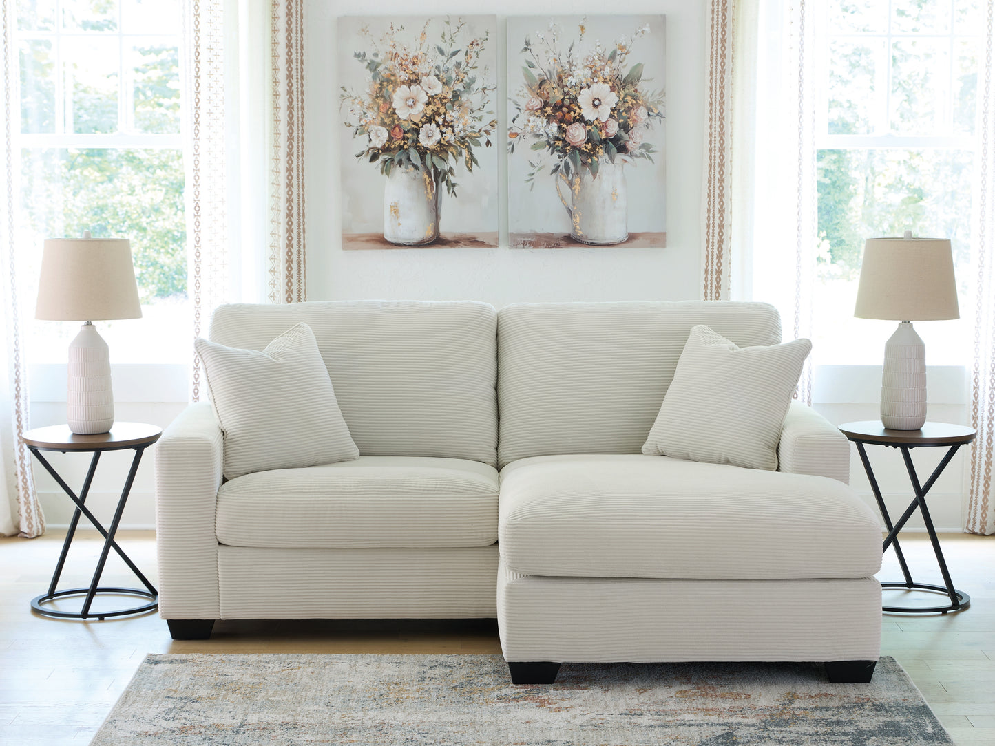 Stuart Furniture Outlet - Ashley Furniture - Greenbriar Living Room - Sofa Chaise / Ivory - PC3200618