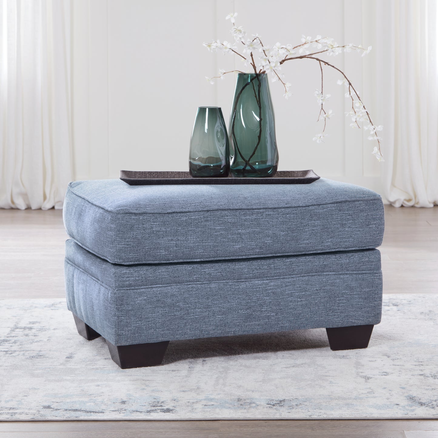 Stuart Furniture Outlet - Ashley Furniture - Carissa Manor Living Room - Ottoman / Denim - 3260414