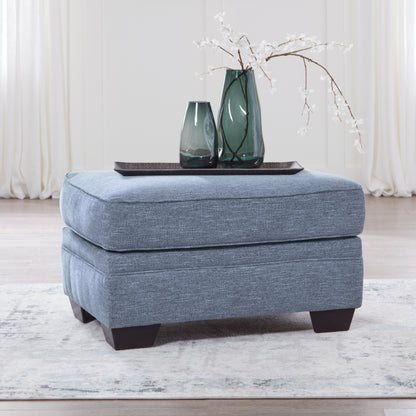 Stuart Furniture Outlet - Ashley Furniture - Carissa Manor Living Room - Ottoman / Denim - 3260414