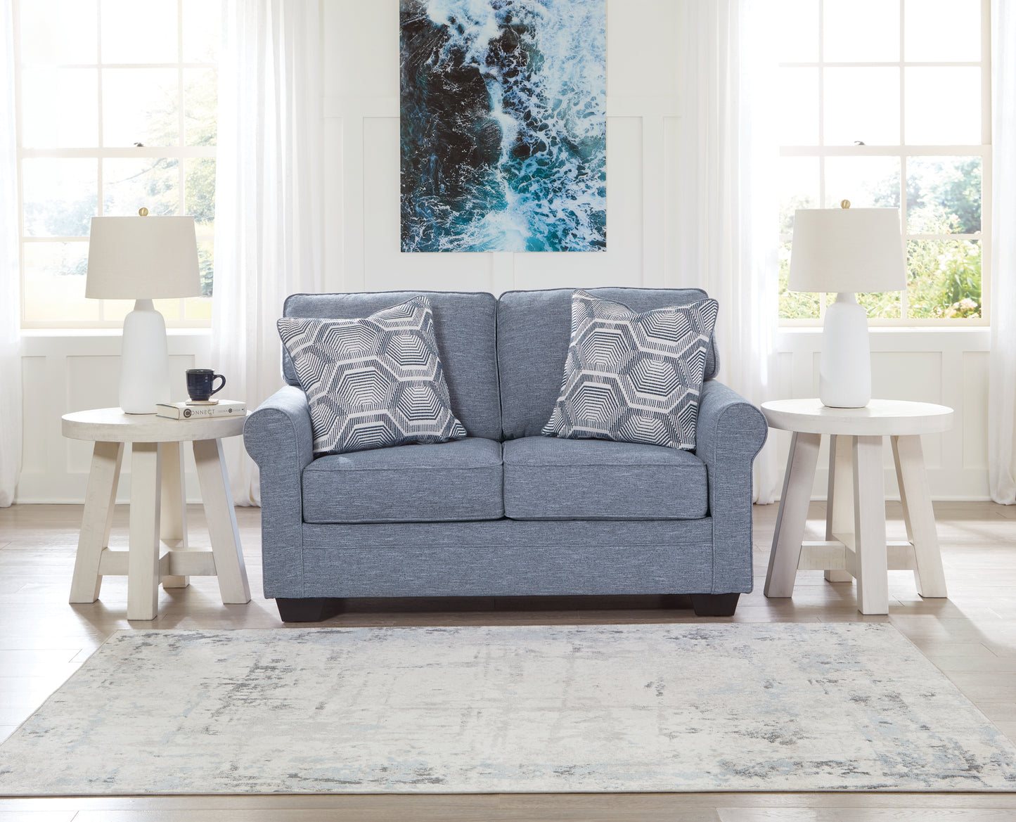 Stuart Furniture Outlet - Ashley Furniture - Carissa Manor Living Room - Loveseat / Denim - 3260435